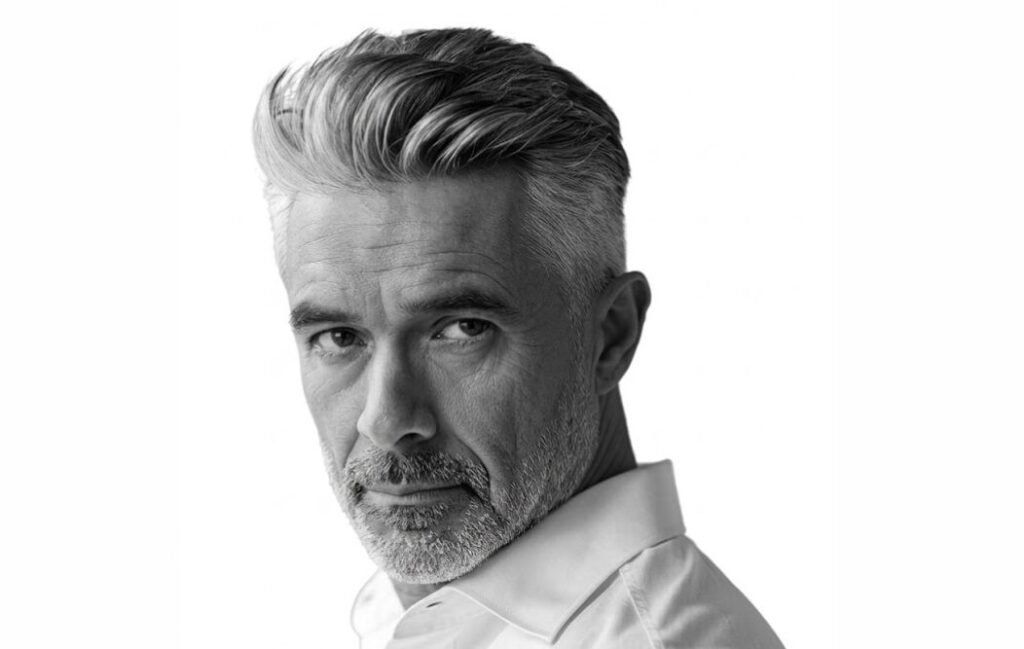 One of the haircuts for older men - the pompadour