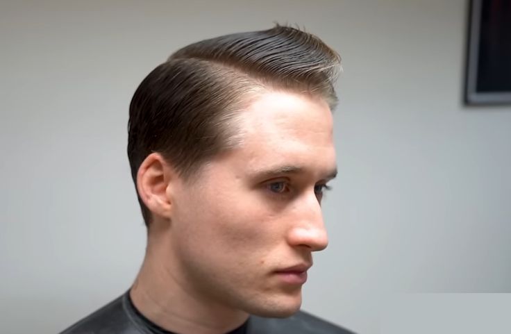 Classic side part hairstyle