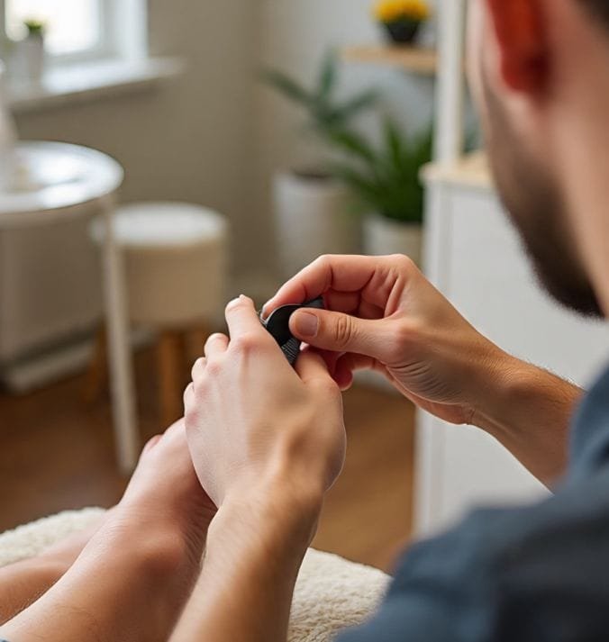 A man getting pedicure 