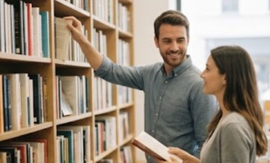 A man keeping a conversation going with a lady