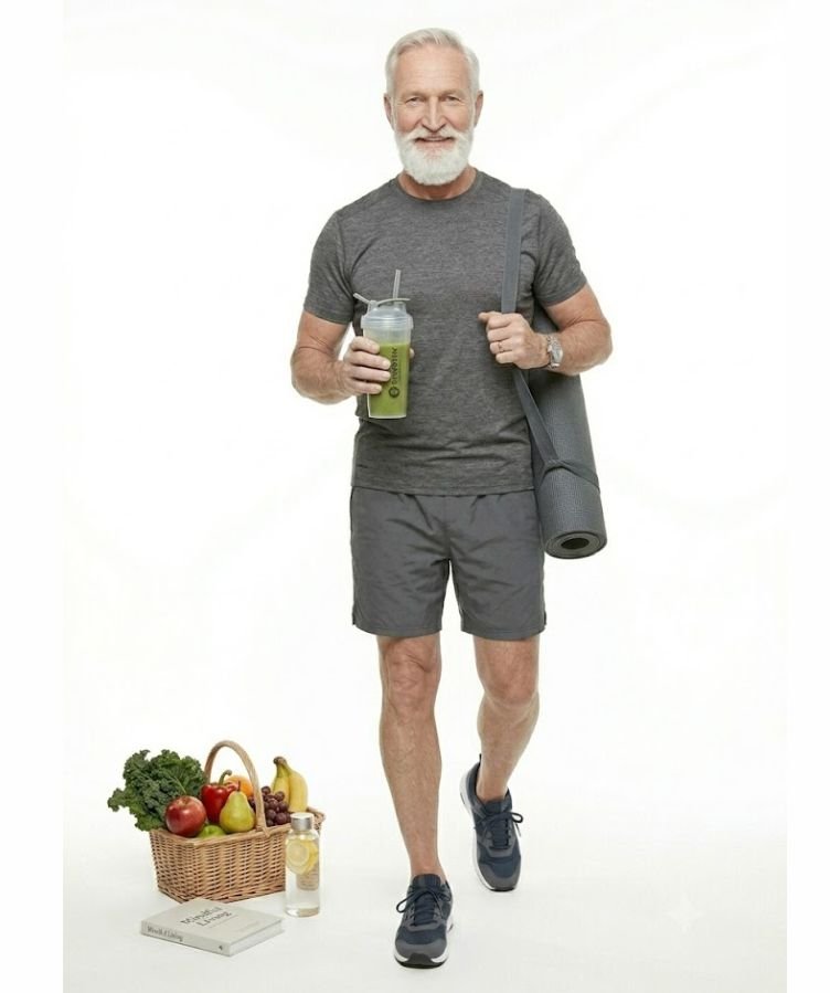 A man over 50 who lives a healthy lifestyle for good looks