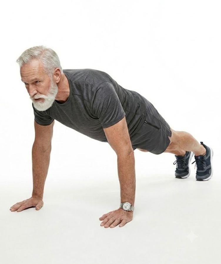 An older man keeping fit for good looks