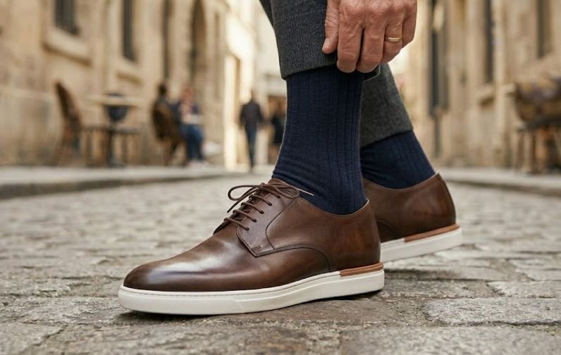 An older man with a youthful footwear