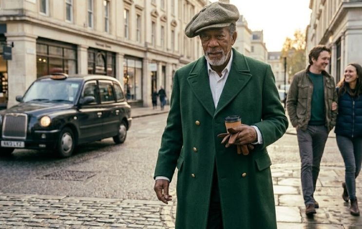An older man wearing ill-fitted clothes