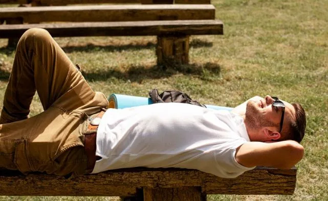 Man soaking in the sun for longevity