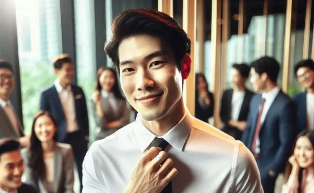 A man who is prepared for networking event