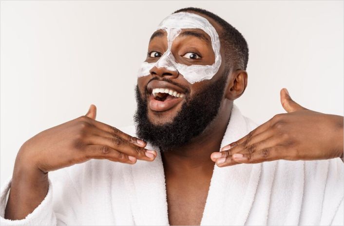 A man having advanced skincare