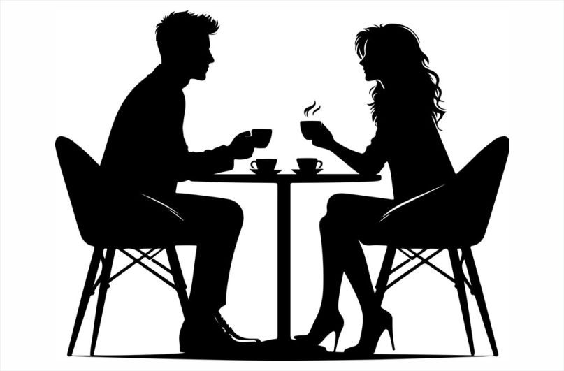 A man on a first date and observing dating etiquette for guys