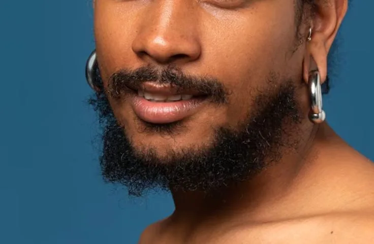 A typical disconnected goatee with mustache 