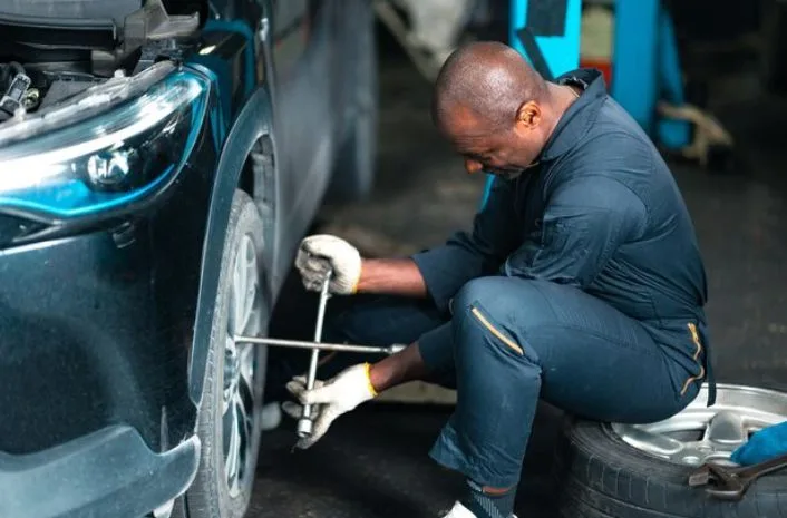 A showing masculinity by repairing his care