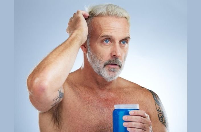 A man using Anti-Aging Hair Products for Men Over 60