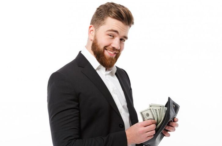 High-value men and money - A man of high value showing off his money