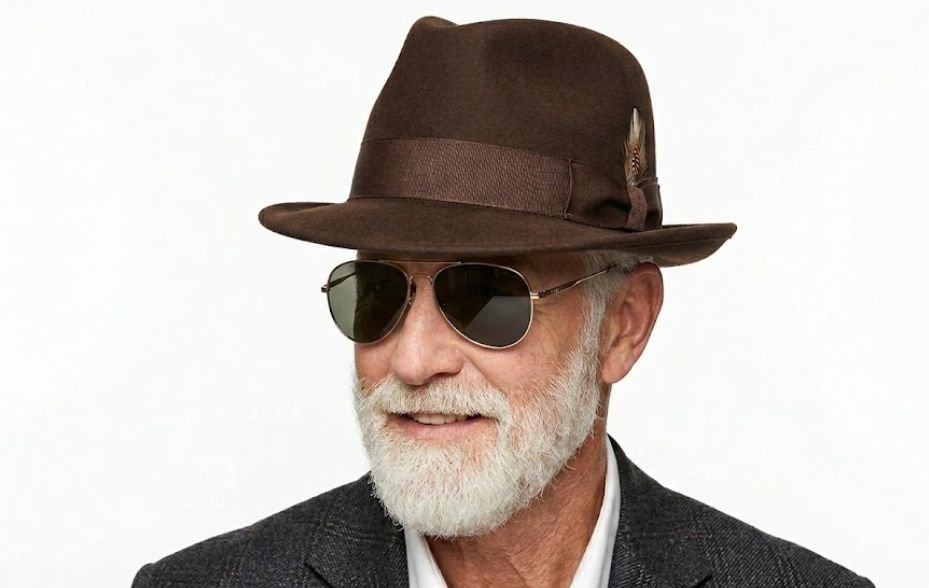 A man over 50 in sunglasses depicting must-have wardrobe essentials for older men