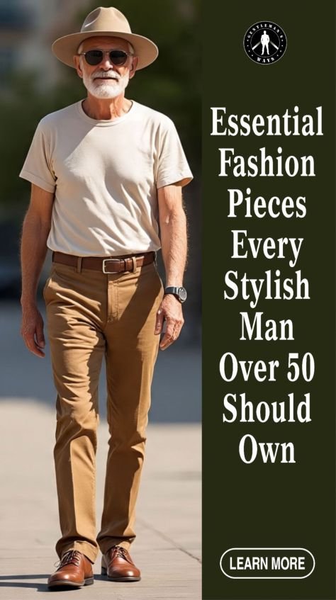 An older man in a casual must have outfits for senior men