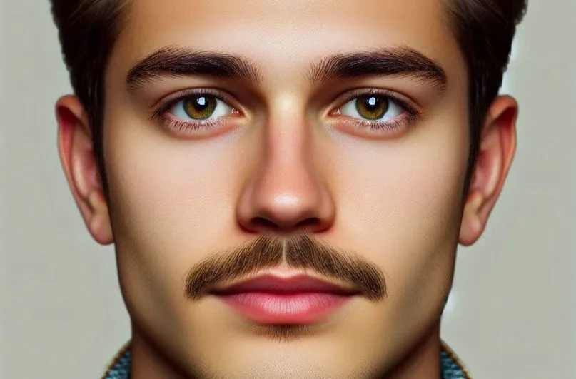 A man wearing one of the Mustache styles