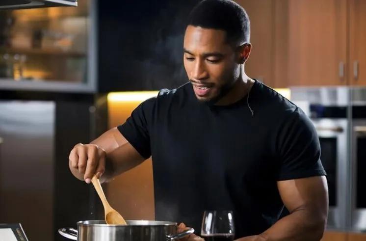 A man cooking as one of the Hobbies for men in their 30s