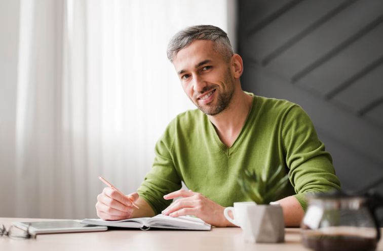 A 40s man whose hobby is learning new skills