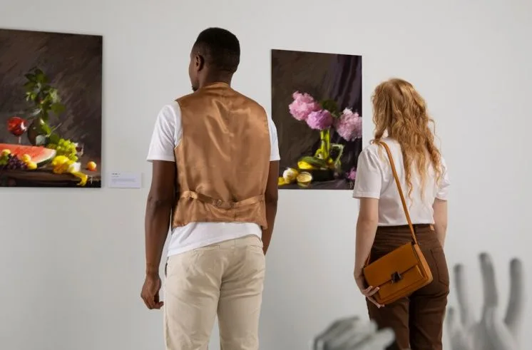 A man collecting paintings as a hobby