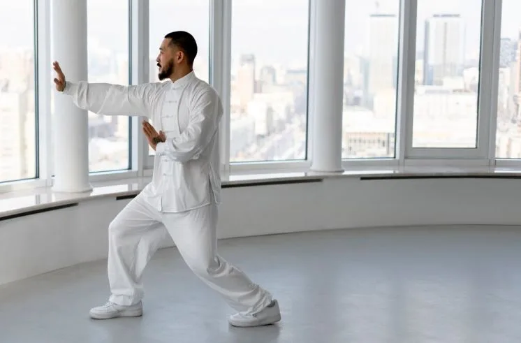 A man doing Tai Chi as mindful hobbies for men