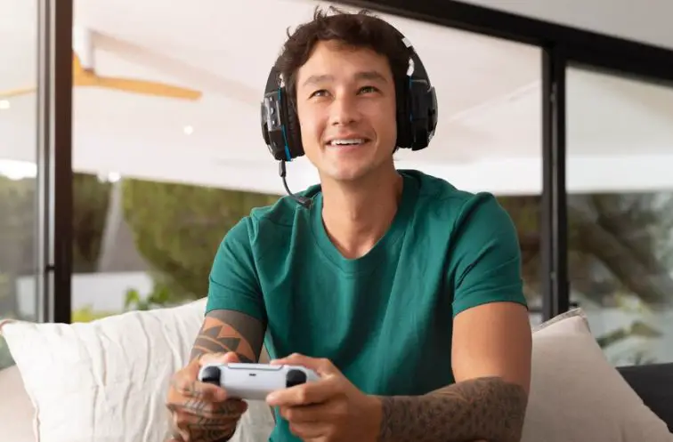 A man watching video game