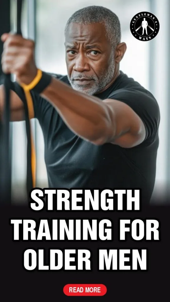 Man over 50 on strength and resistance training