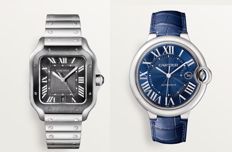 Cartier Men's Watches - Blue and Silver Colors