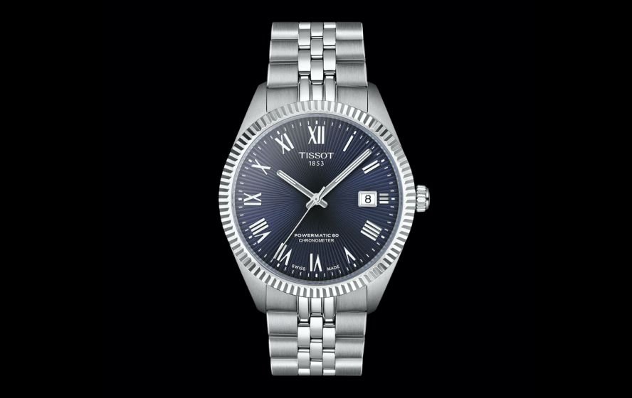 A silver Tissot Ballade wrist watch for men