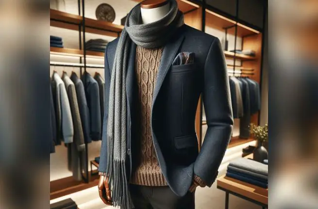 A typical casual men's blazer for winter