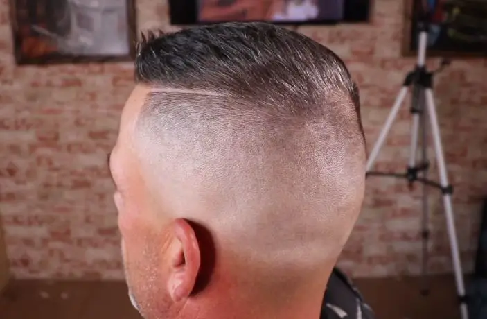 High and Tight with Line-Up haircut for men