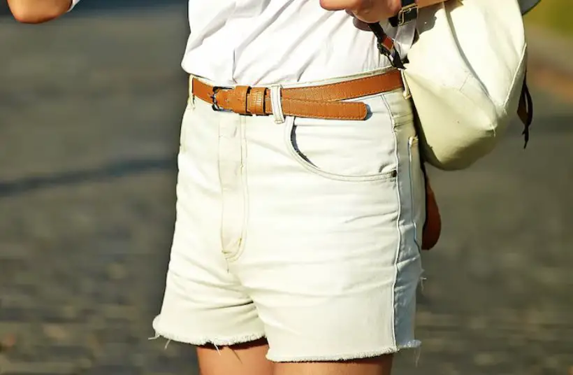 White denim shorts for men during summer
