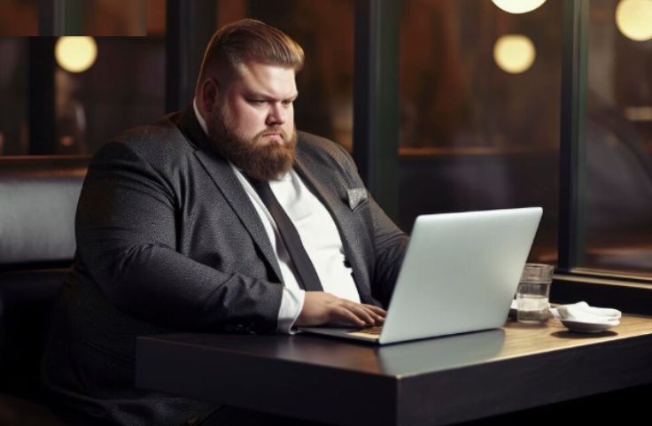 An obese sedentary man