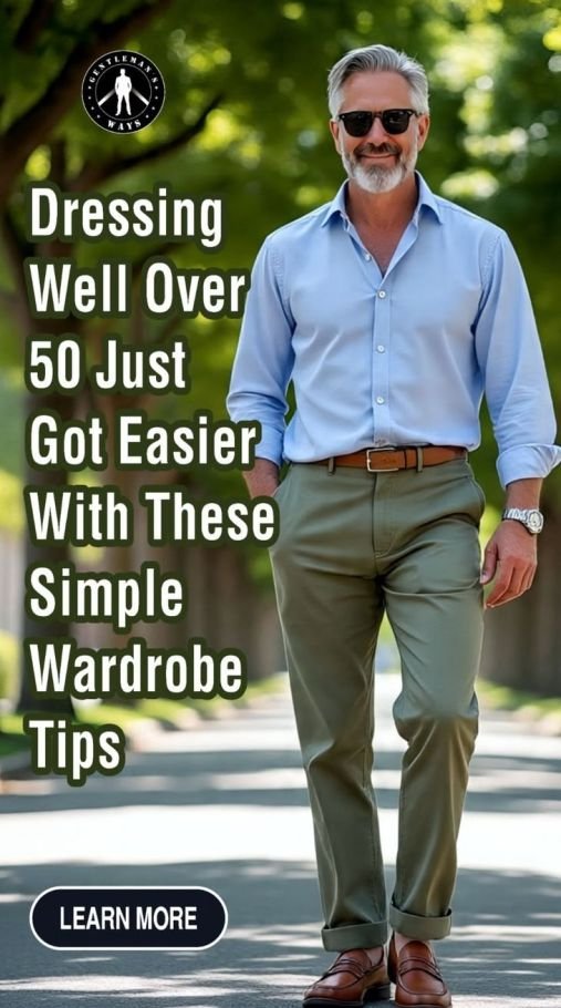 A 50 plus man in a casual outfit