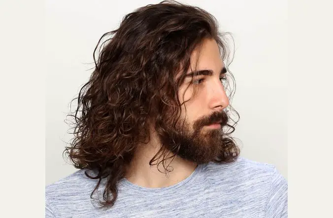 Long wave hairstyle for men
