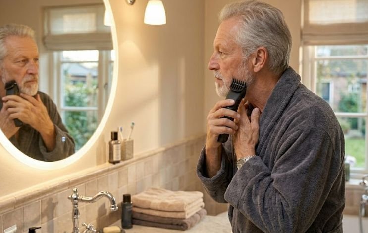 Older man keeping his beard trimmed