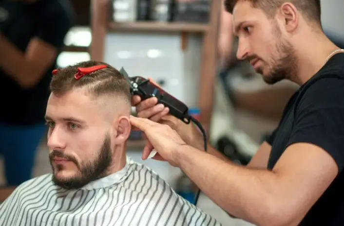 A man getting a haircut