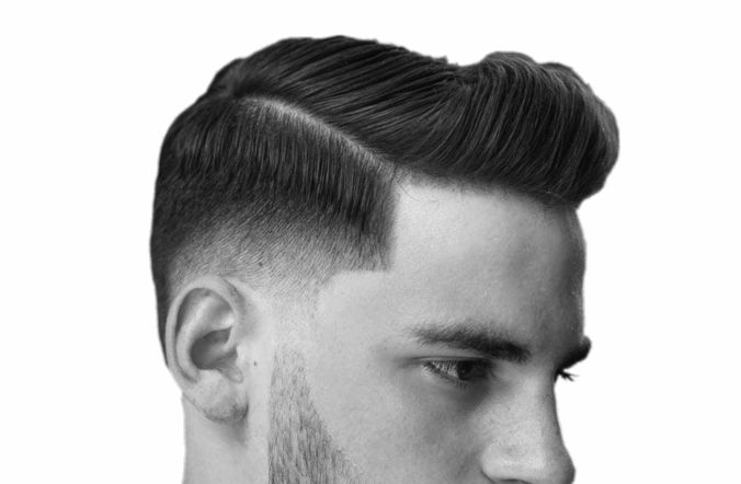 Modern side part taper with fade