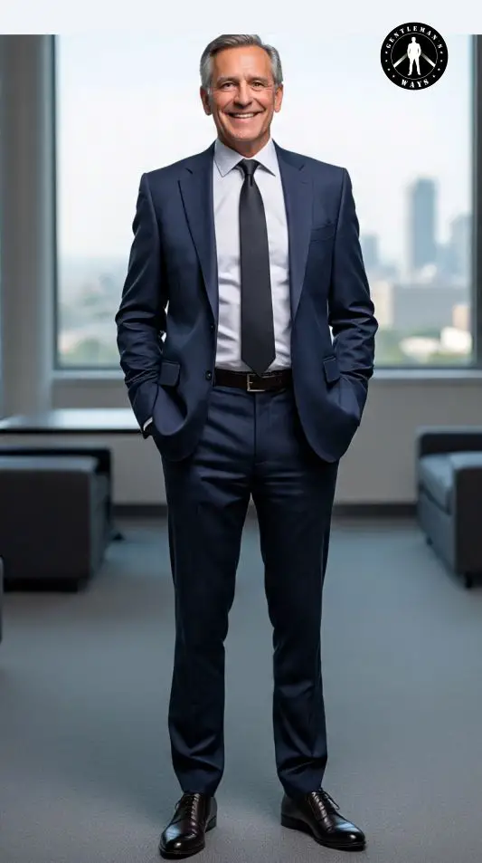 An older man of 60s in a corporate fashion