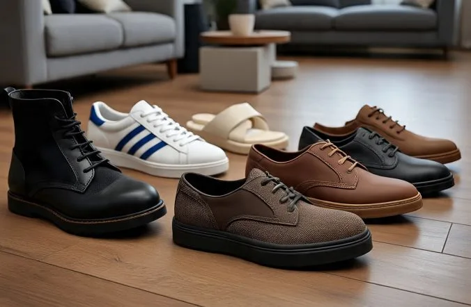 Different types of men's shoes