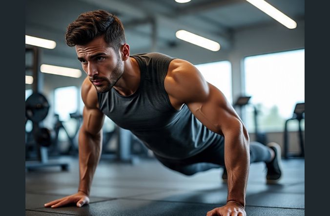 A man doing body weight fitness exercise