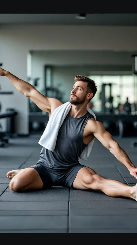 Man performing flexibility exercise