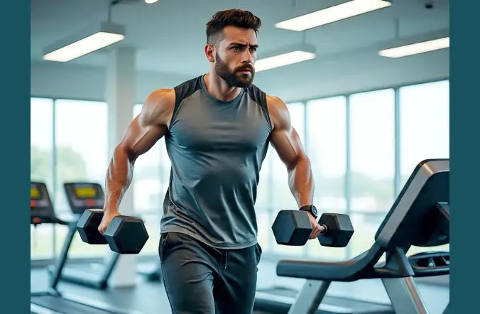 A man working out and engaging in men's fitness