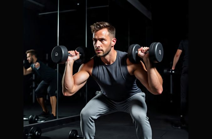 A man performing resistance and strength training