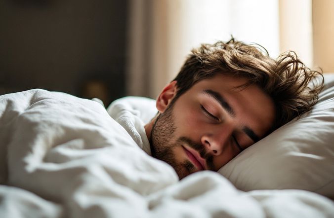 A recovering with a sound sleep