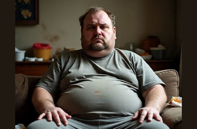 An unhealthy man with low energy, depicting Causes of Low Testosterone in Men