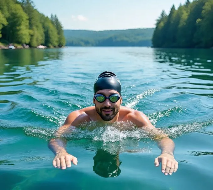 A man who is in colder water to boost testosterone levels