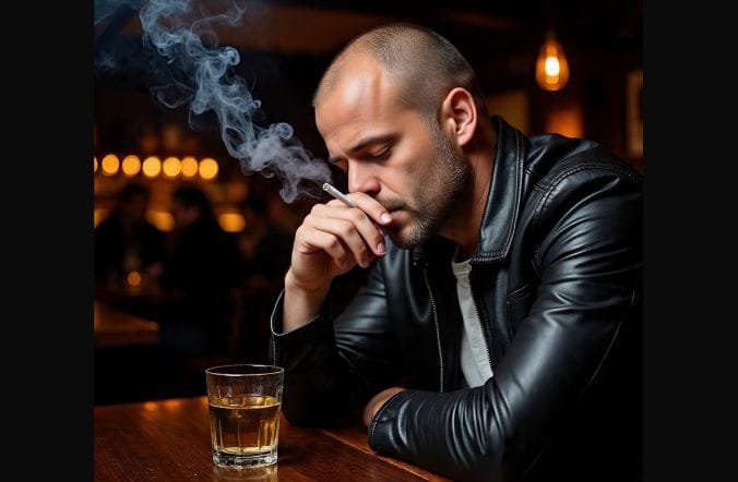 A man showing How Alcohol and Smoking Lower Testosterone in men