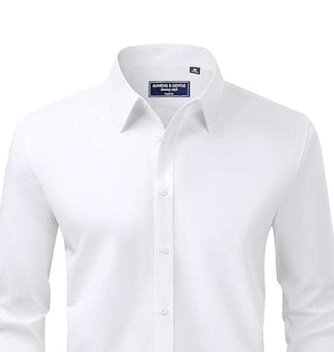 Men's point collar dress shirt