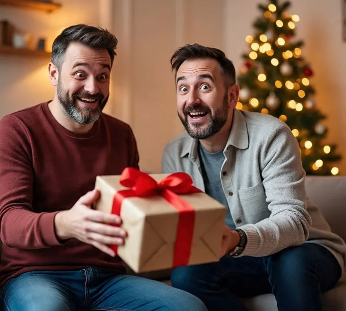 Gifts for men - Men excited to receive gifts