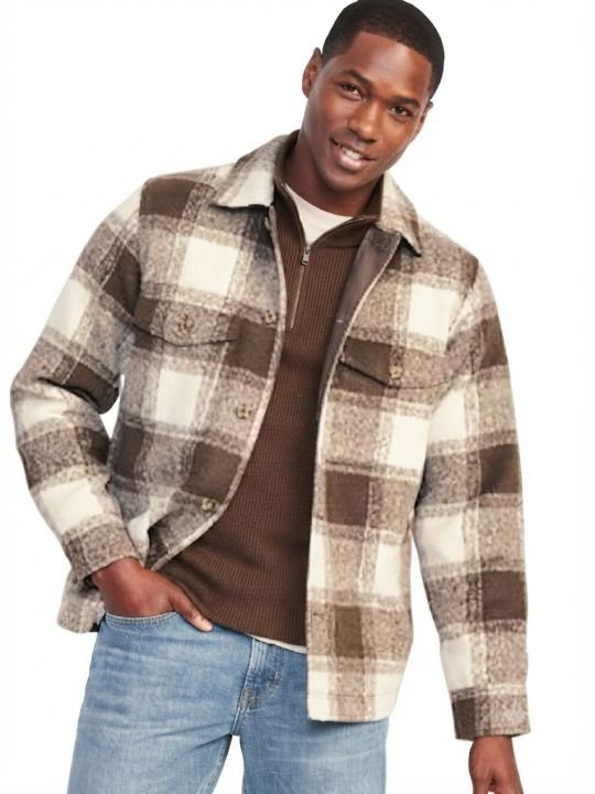A men's overshirt - also called shacket - a type of men's casual jacket