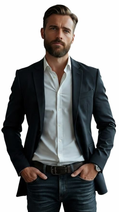 Men's business casual dressing example